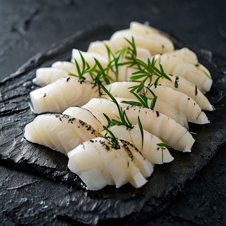 Sashimi cá cờ kiếm Super Foods bày trên đĩa đá kiểu nhà hàng