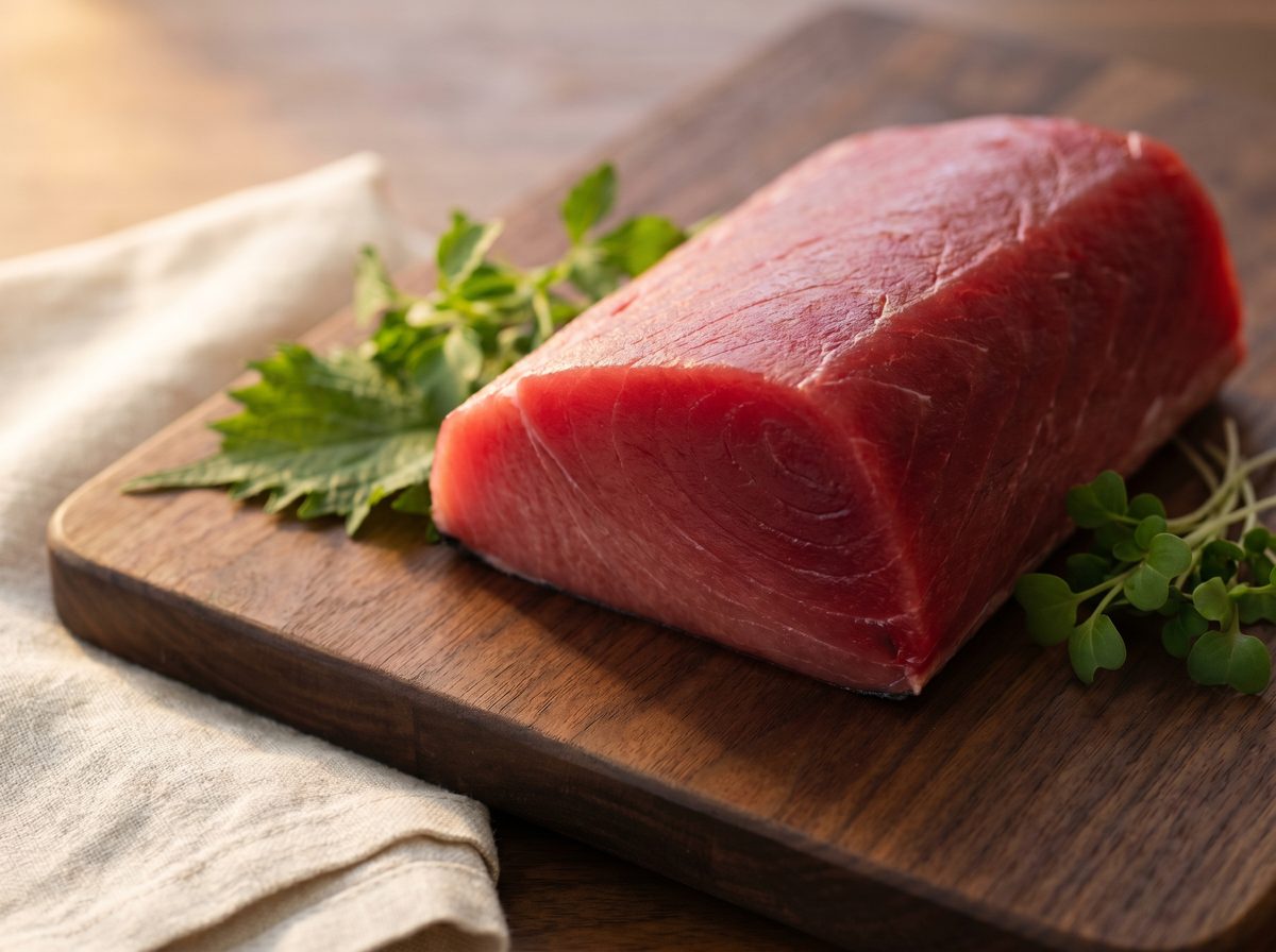 Khối saku cá ngừ đại dương đạt chuẩn sashimi màu đỏ tươi